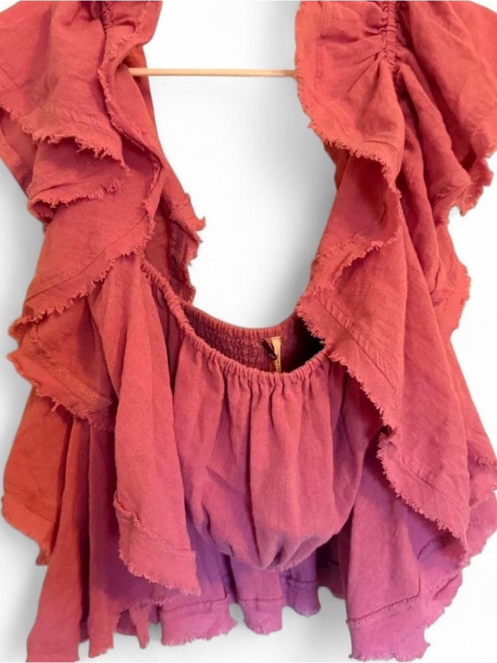 Free People Ruffled Crop Top